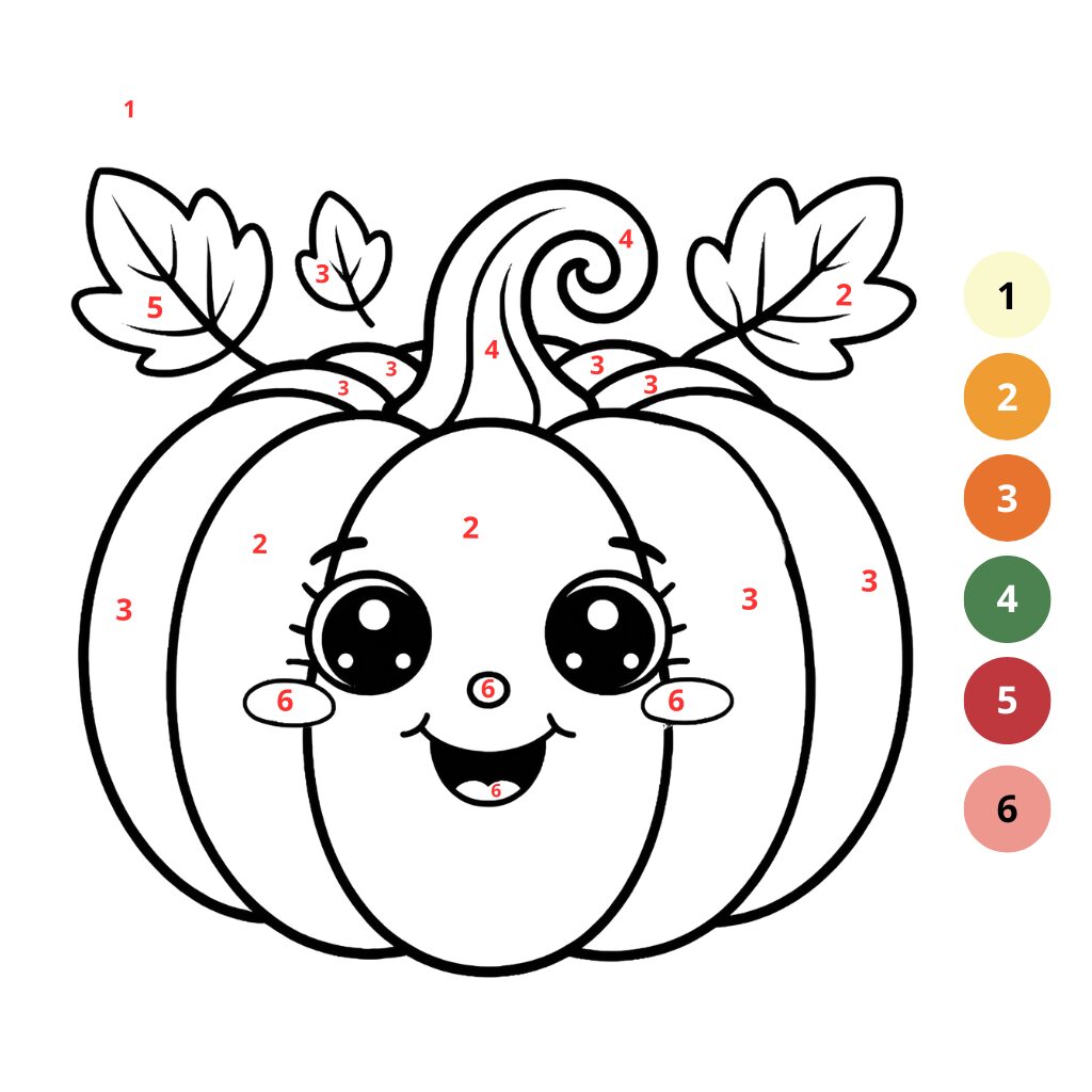 Coloriage Citrouille par numéros (2)