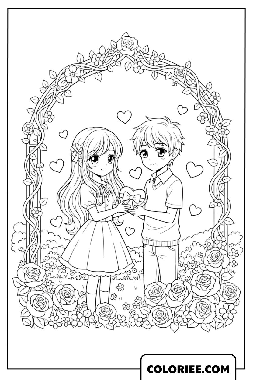 Coloriage Couple Romantique