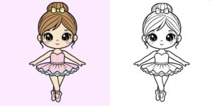 Coloriage Danseuse de Ballet ft
