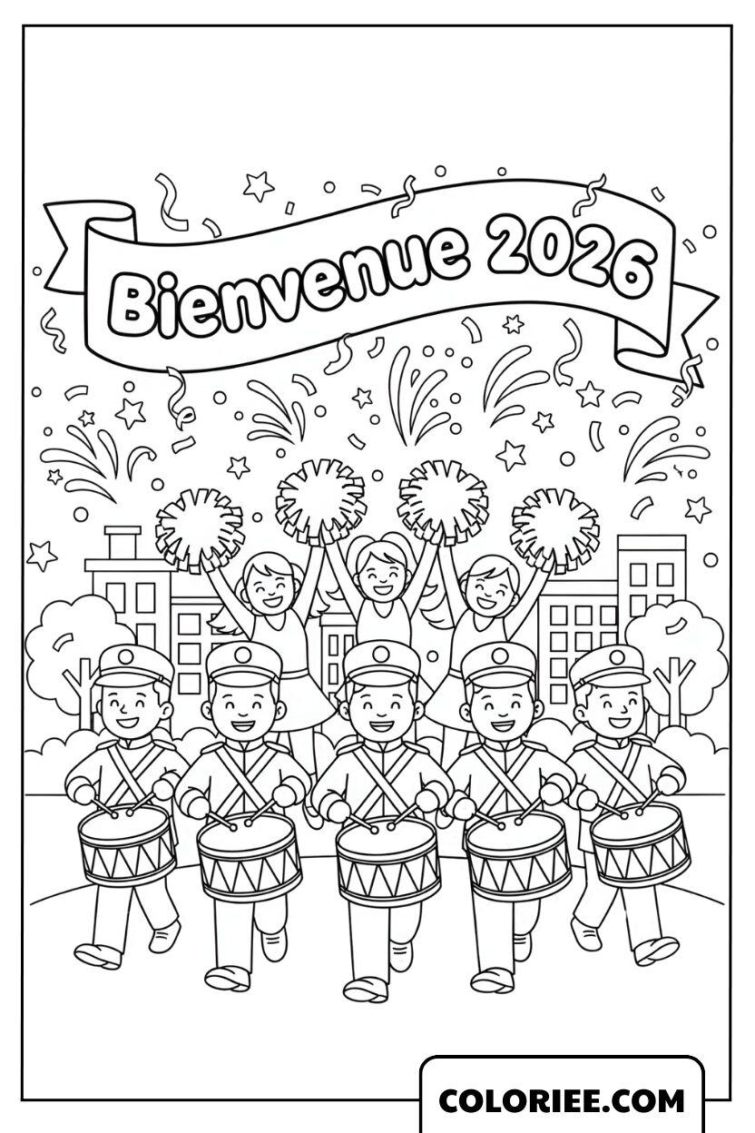 Coloriage Défilé Bienvenue 2026