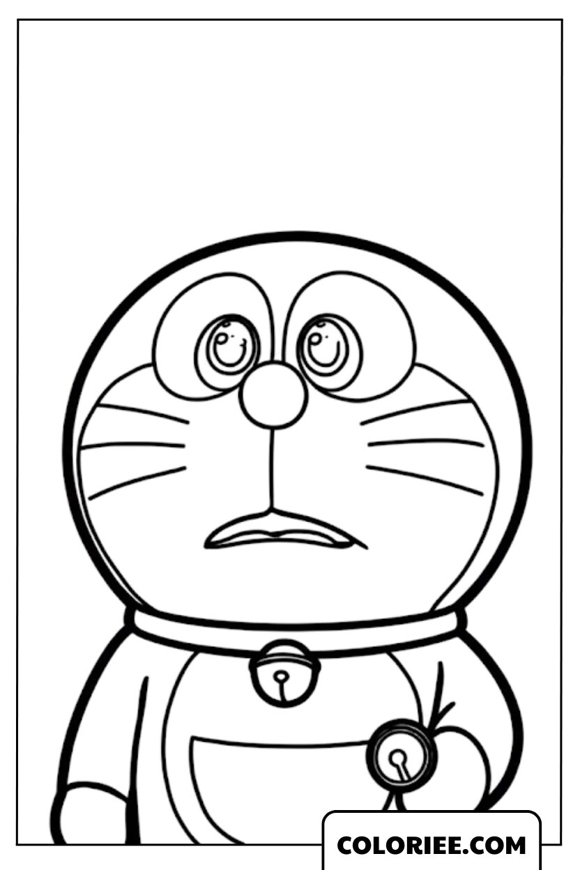 Coloriage Doraemon Yeux Brillants