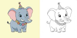 Coloriage Éléphant ft