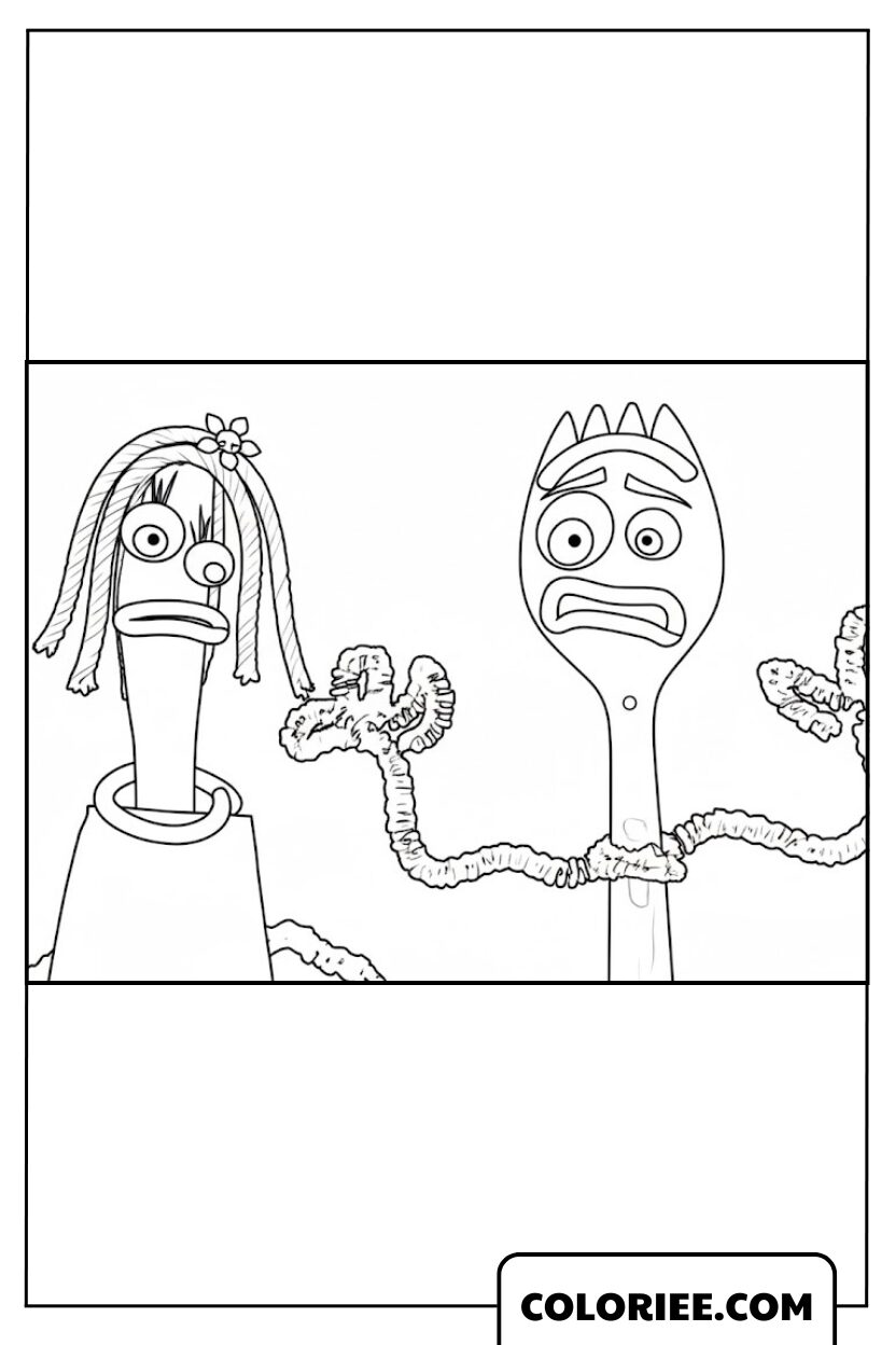 Coloriage Forky Et Karen Beverly