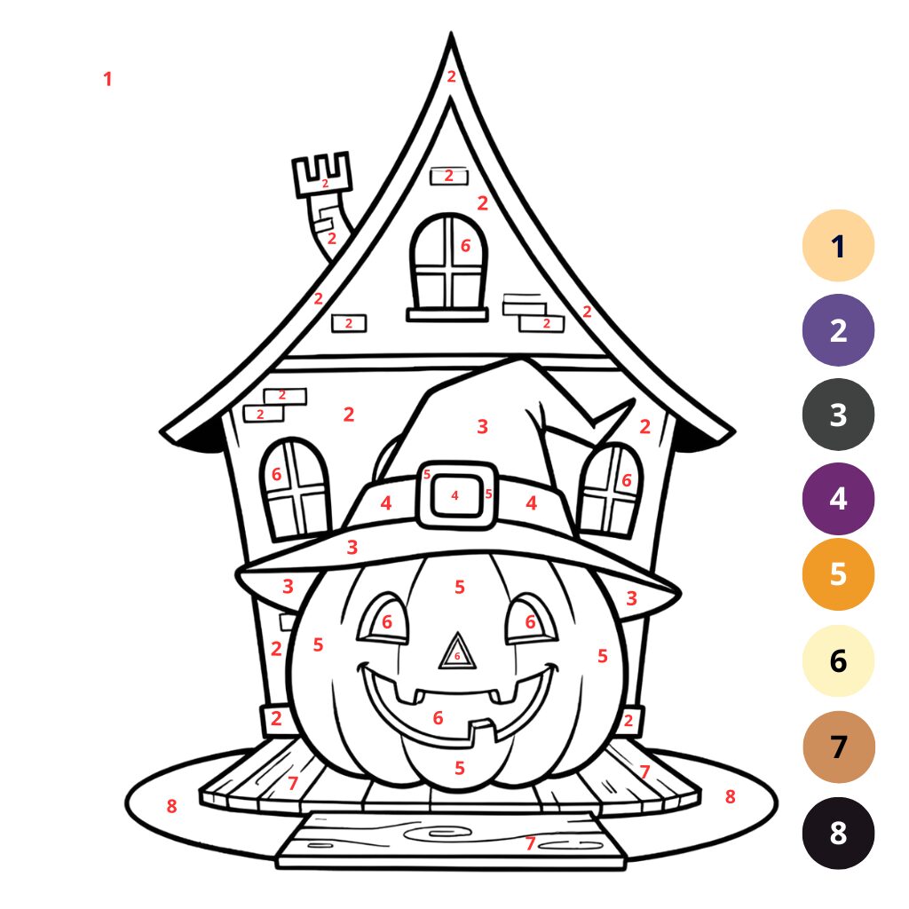 Coloriage Halloween par numéros (2)