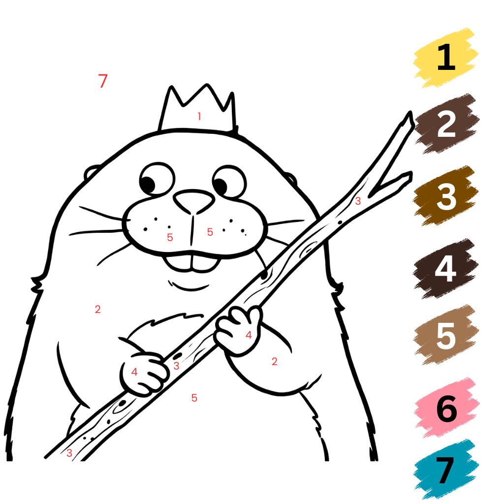 Coloriage Hoppers par numéros(2)