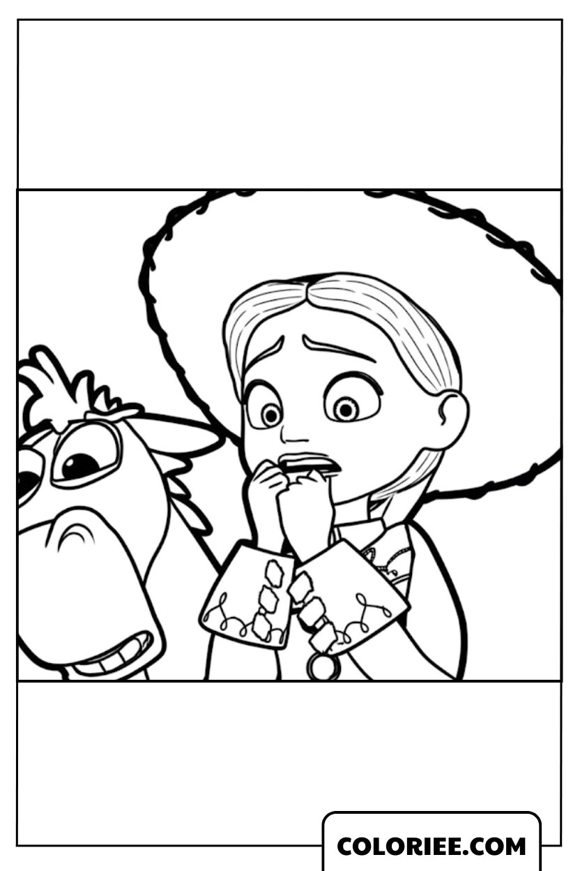 Coloriage Jessie Et Bullseye Effrayes