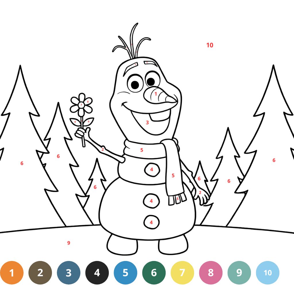 Coloriage La Reine des Neiges par numéros (2)
