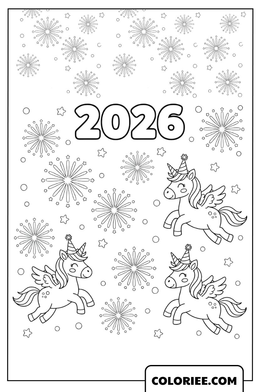 Coloriage Licornes Magiques 2026