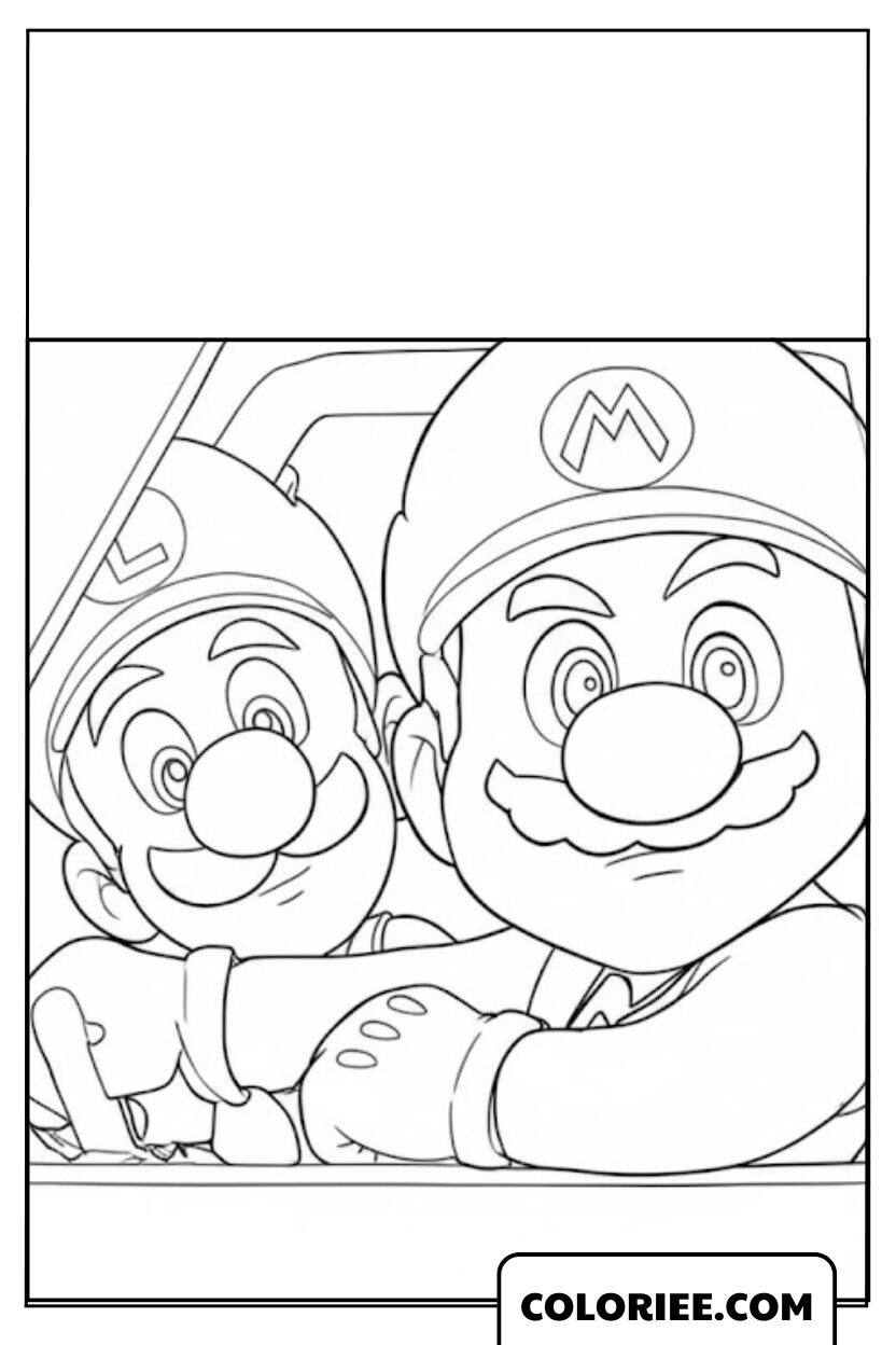 Coloriage Mario Luigi Kart