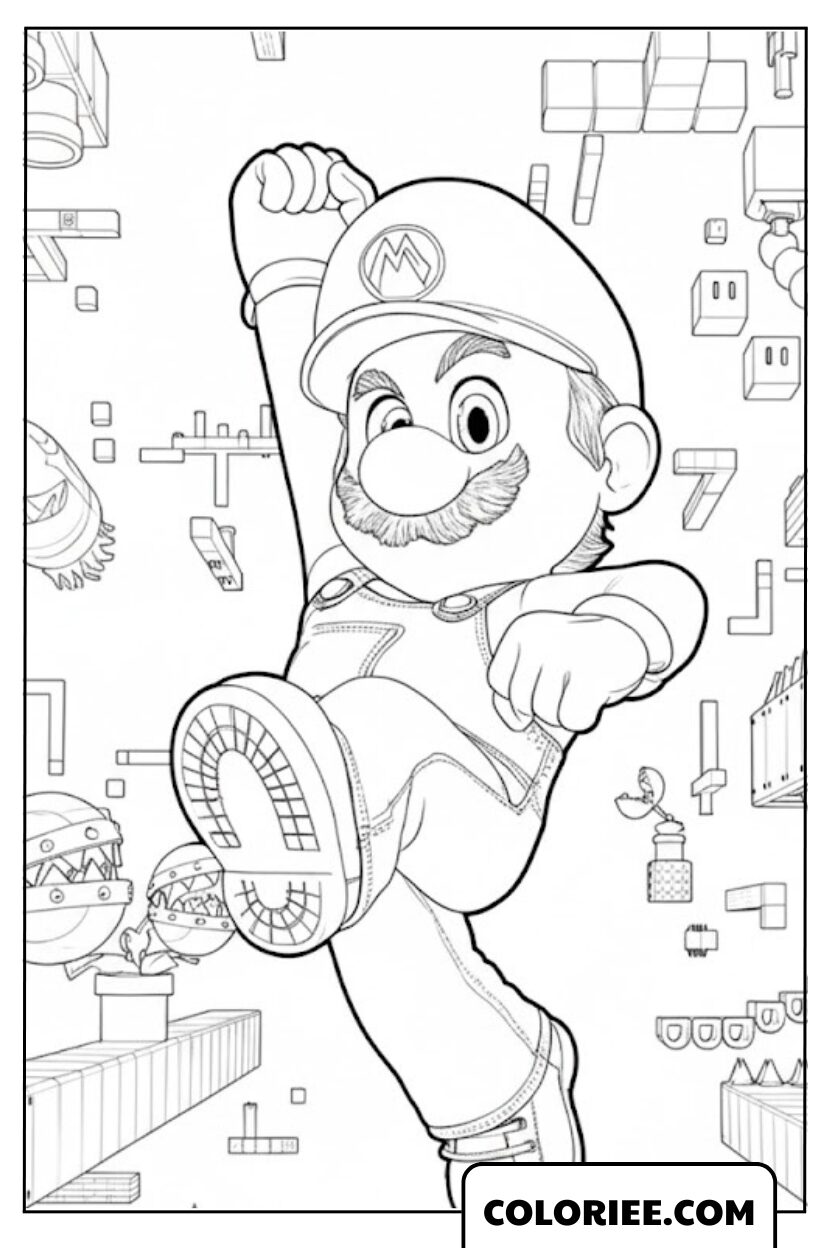 Coloriage Mario Saut Classique