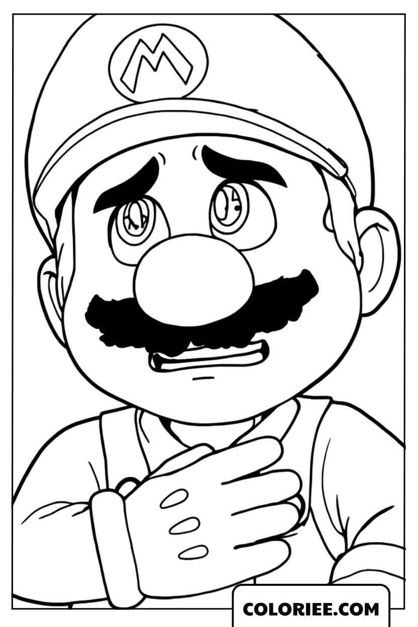 Coloriage Mario Triste Emotion