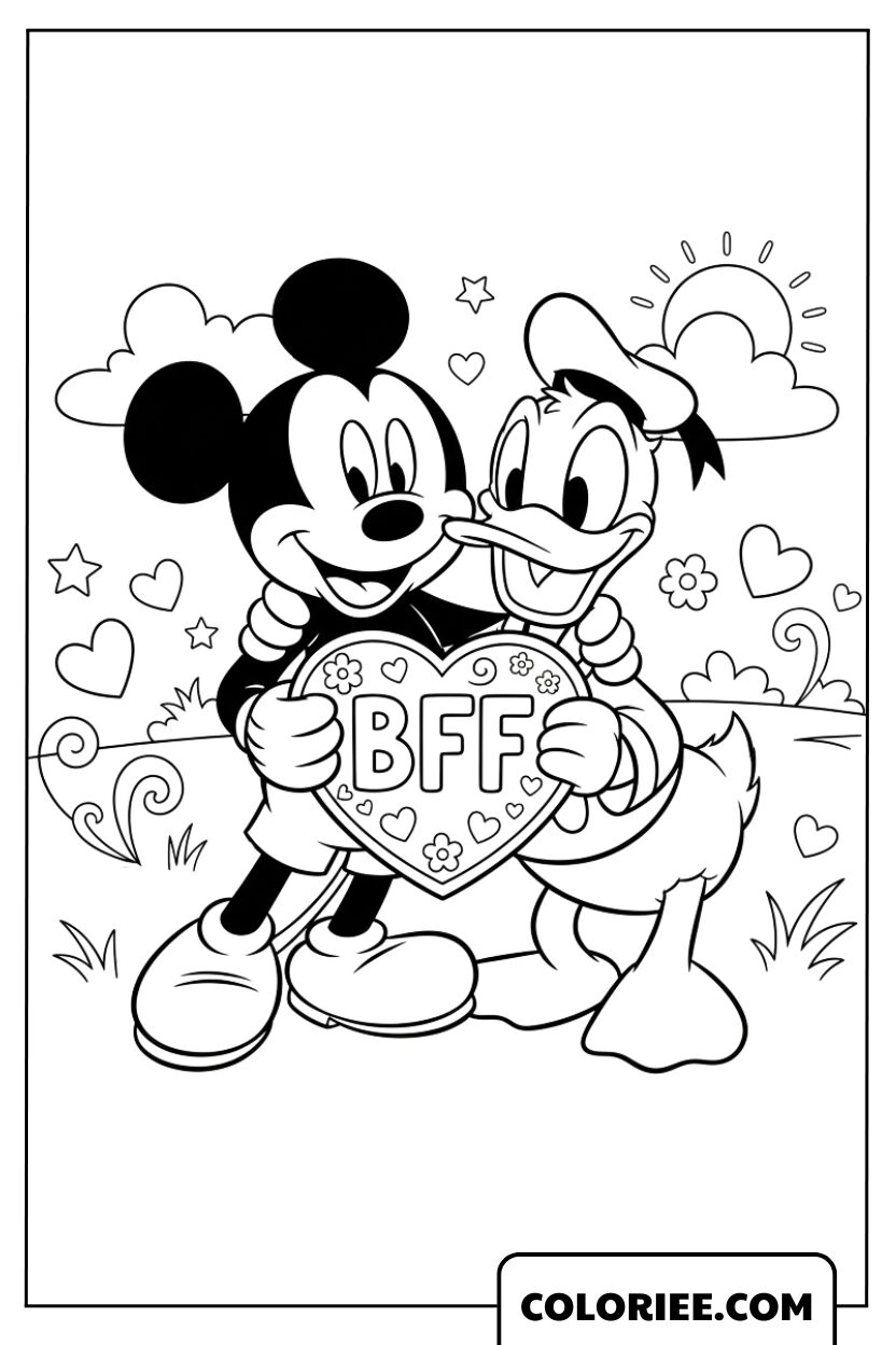 Coloriage Mickey et Donald – Une Amitié Formidable