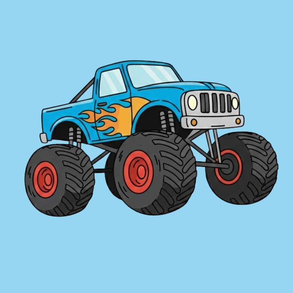 Coloriage Monster Truck par numéros