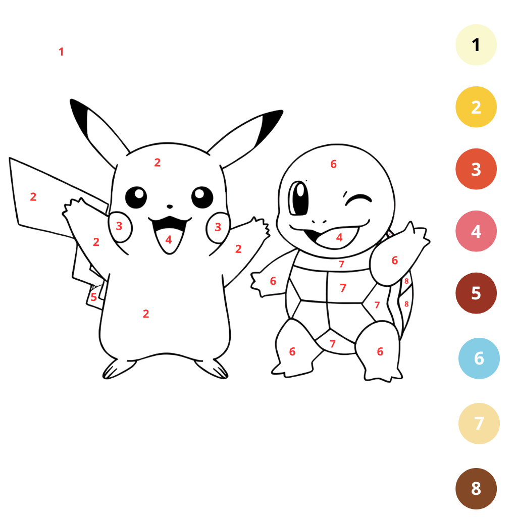 Coloriage Pokémon par numéros (2)