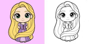 Coloriage Raiponce ft