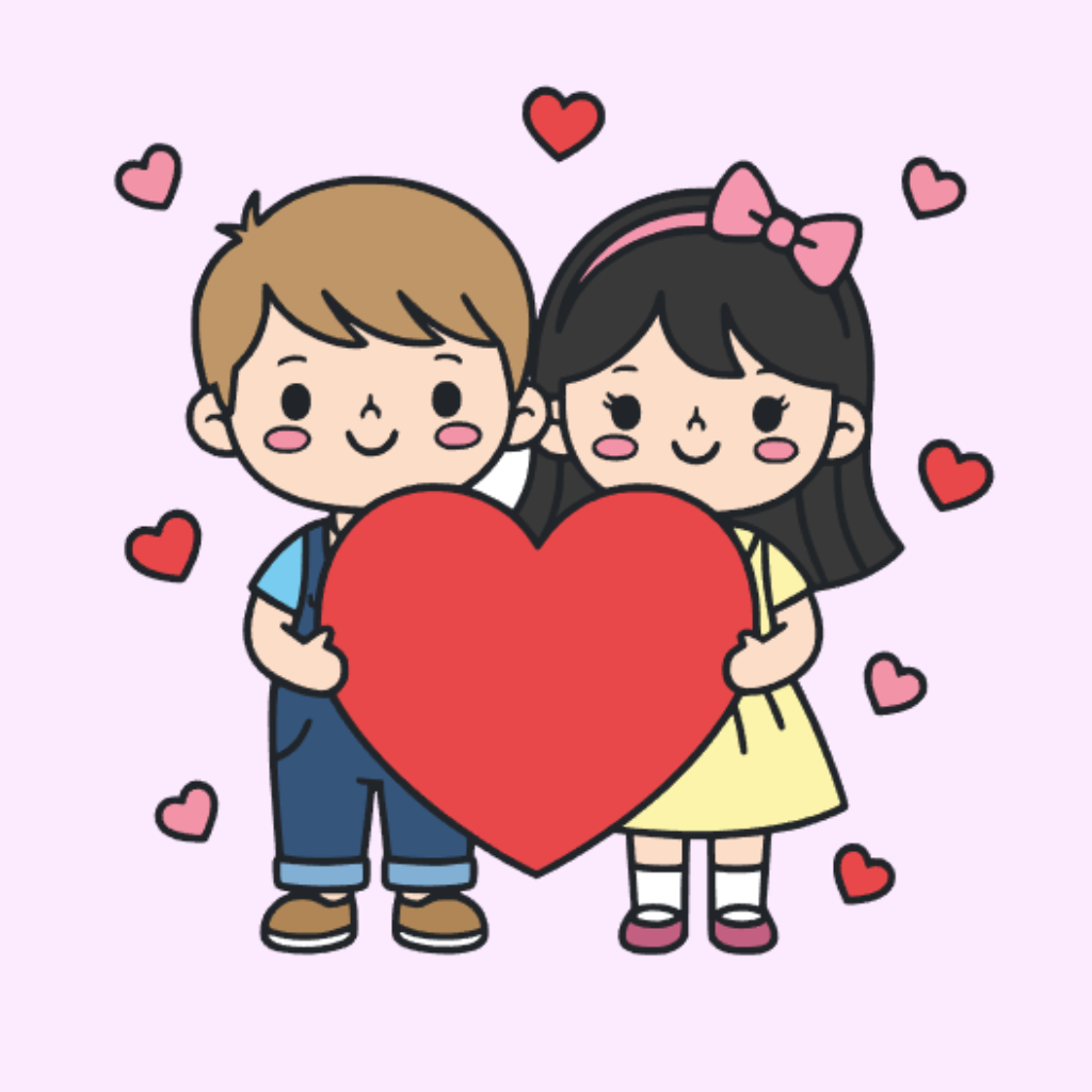 Coloriage Saint Valentin mignonne par numéros