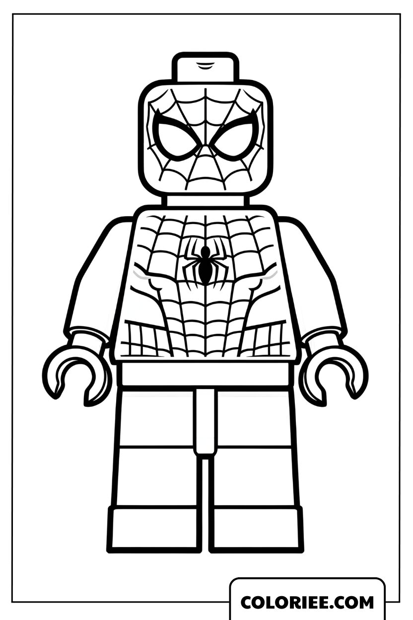 Coloriage Spider-Man Lego Héros Facile