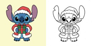 Coloriage Stitch Noël ft