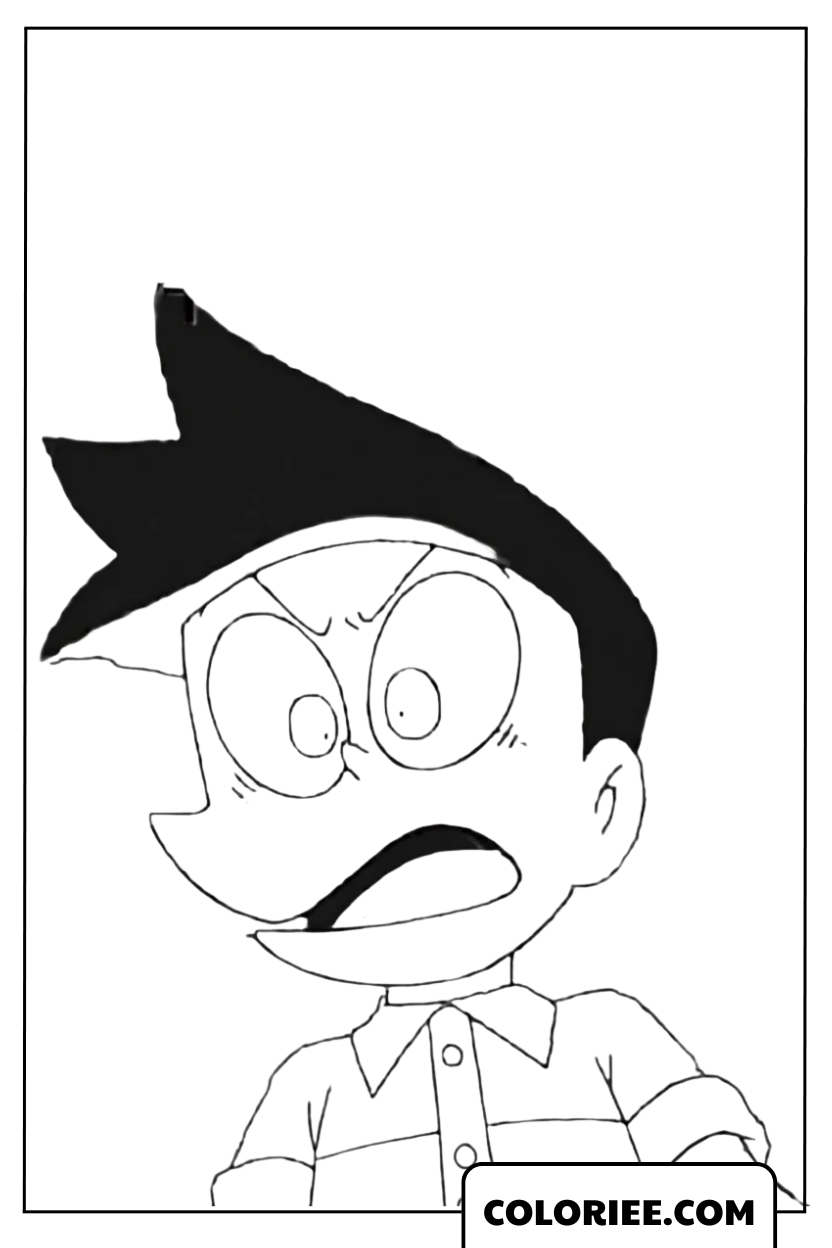 Coloriage Suneo En Colere