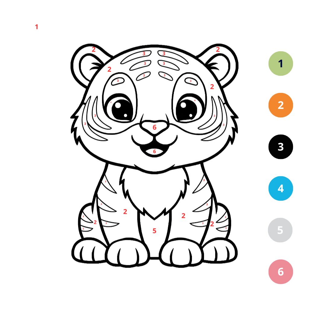 Coloriage Tigre par numéros (2)