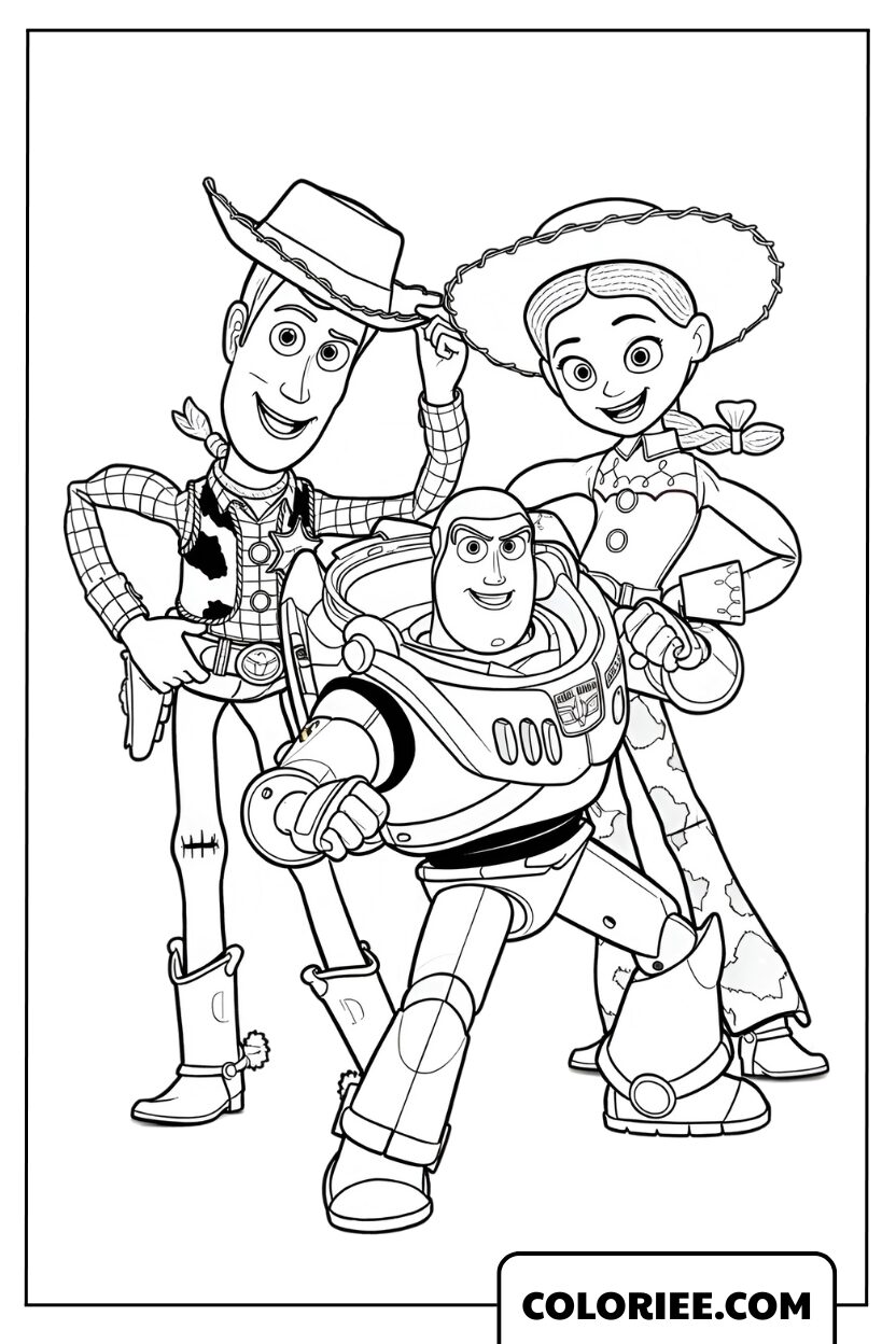 Coloriage Toy Story 5 Trio d’Aventure