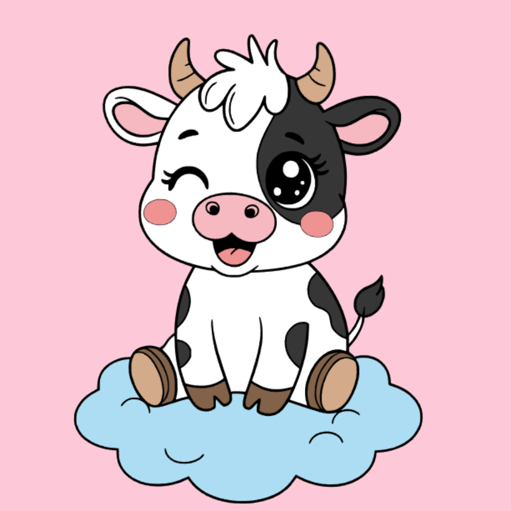 Coloriage Vache mignonne par numéros