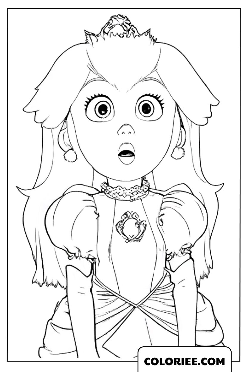 Coloriage Visage Peach Surprise