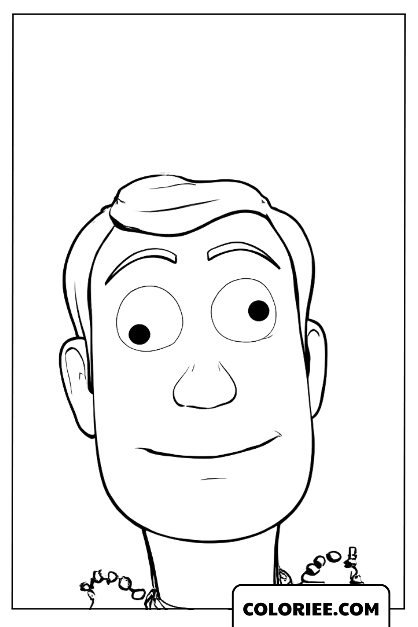 Coloriage Visage Woody Rigolo