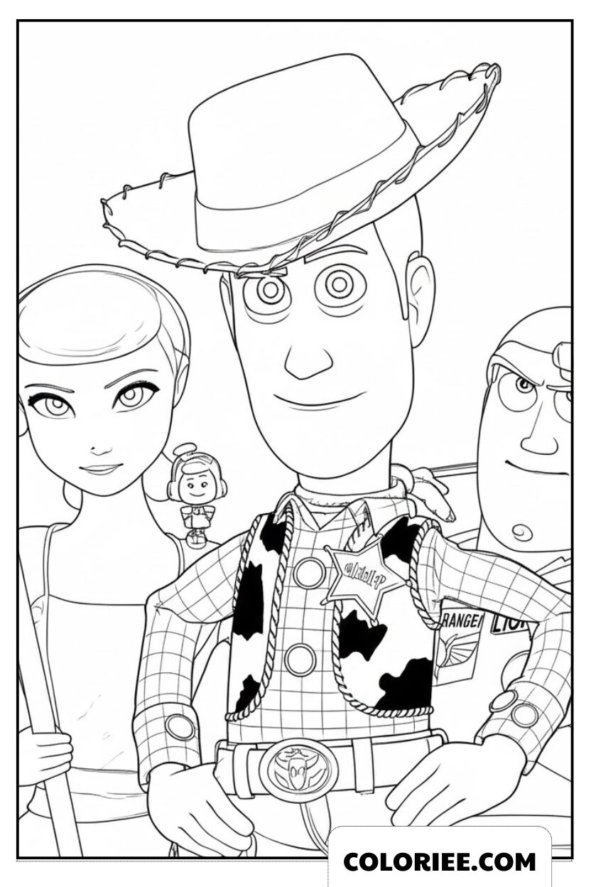 Coloriage Woody Bo Peep Buzz