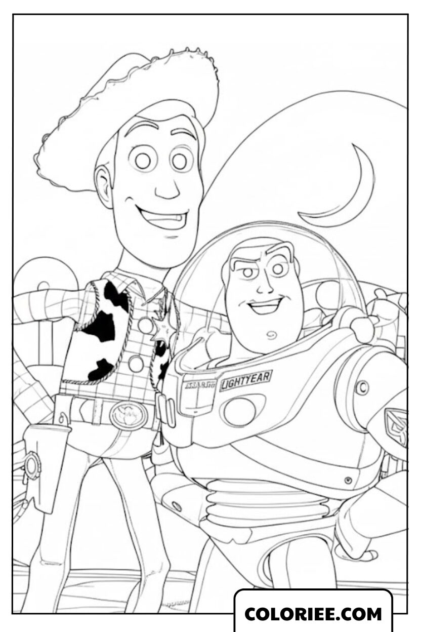 Coloriage Woody Et Buzz Meilleurs Amis