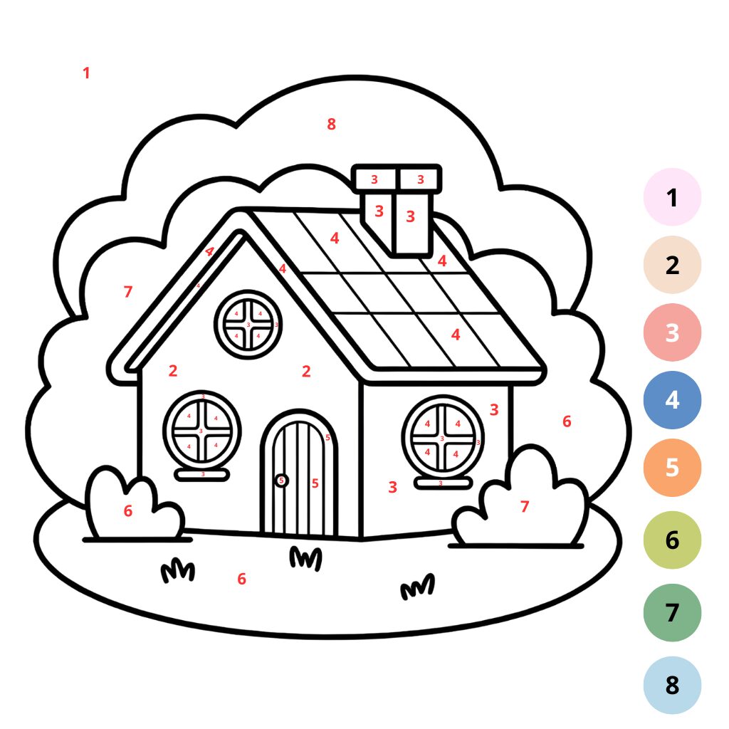 Coloriage maison par numéros (2)