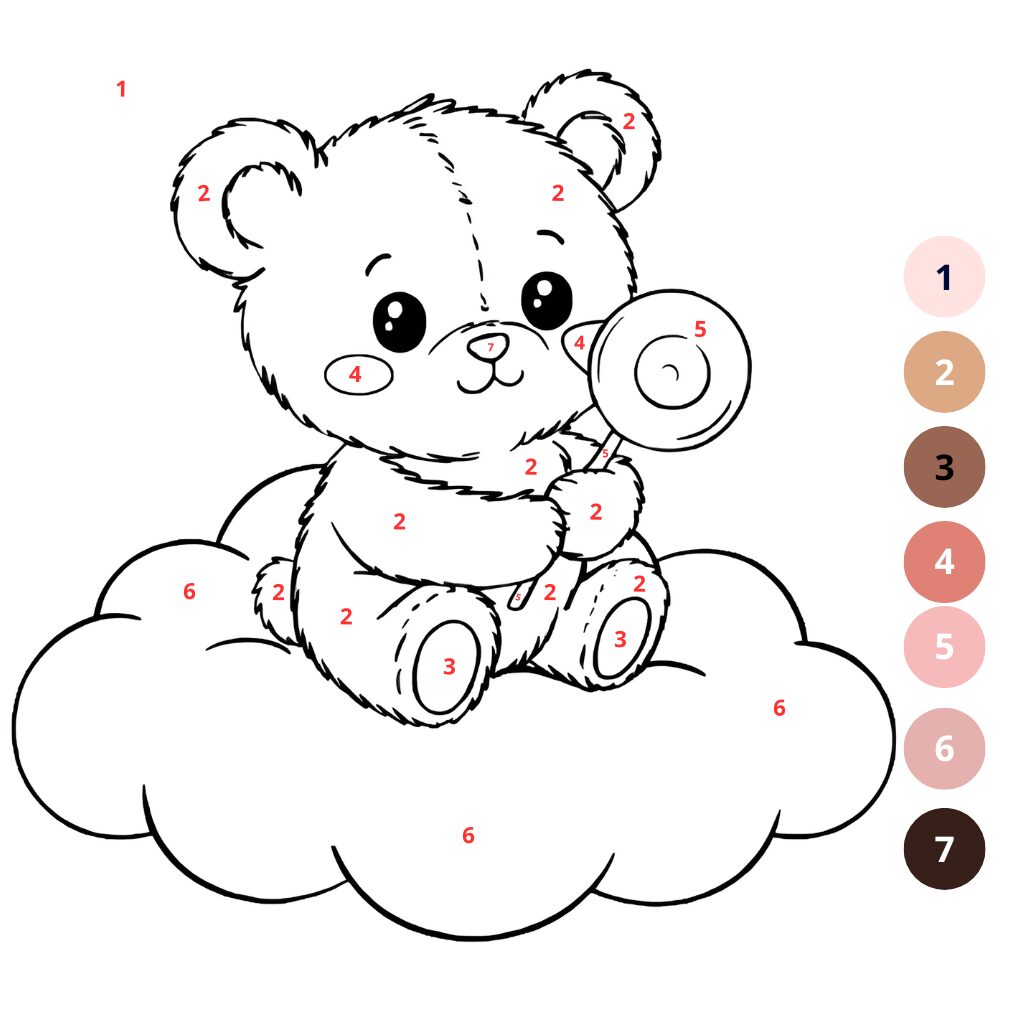 Coloriage mignon par numéros (2)