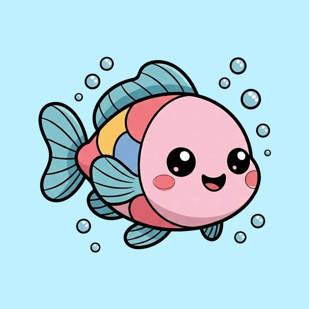 Coloriage poisson mignon par numéros