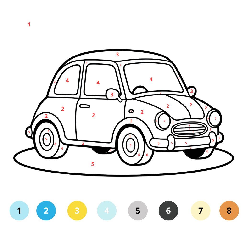 Coloriage voiture par numéros (2)