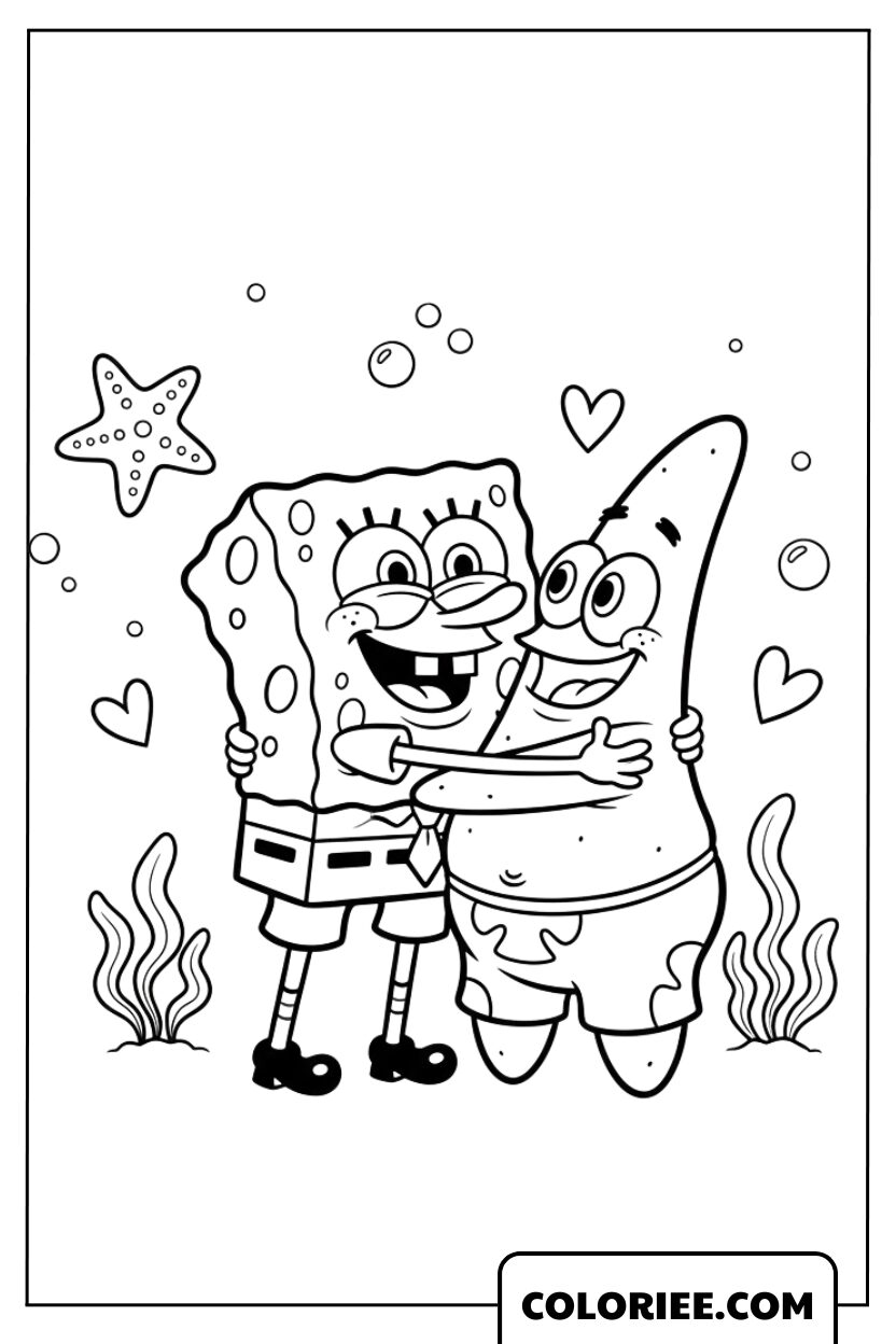 Dessin Bob l’Éponge et Patrick – Une Amitié Trop Mignonne