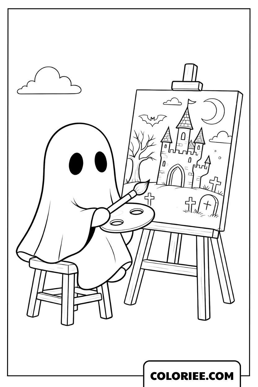 Dessin Halloween – Fantôme Artiste Créatif