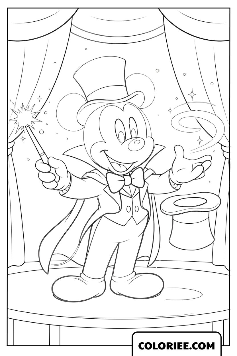 Dessin Mickey Mouse Magicien Enchanté