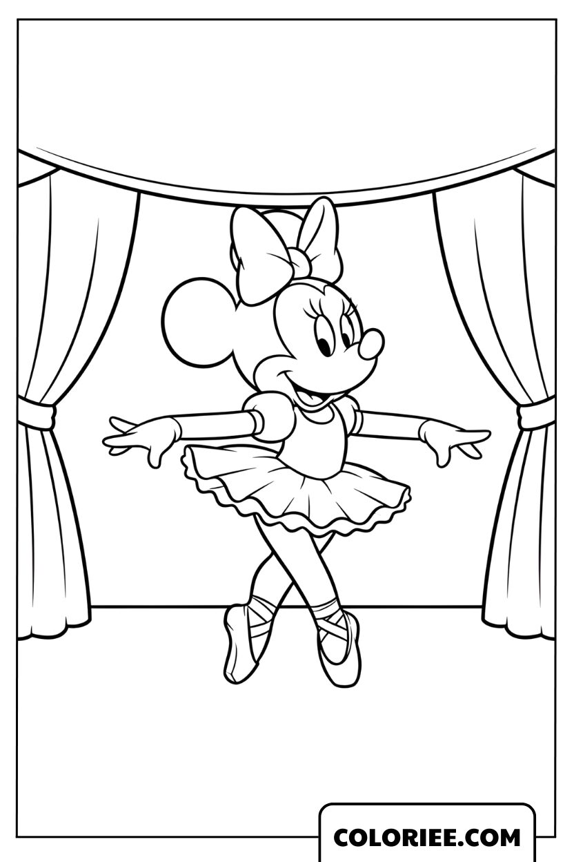 Dessin Minnie danseuse de Ballet