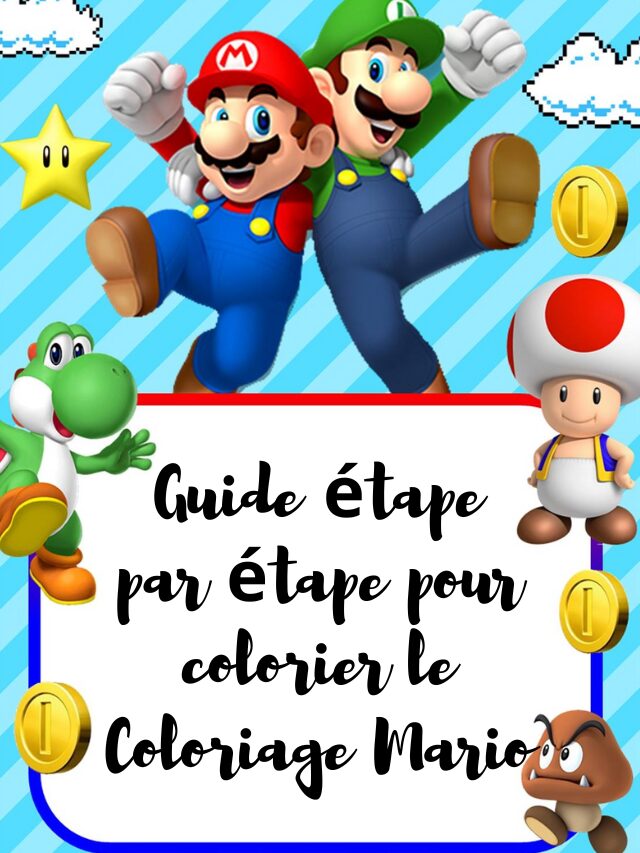 Guide étape par étape pour colorier le Coloriage Mario
