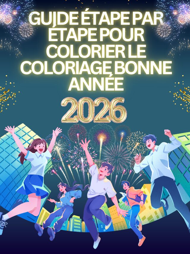 Guide étape par étape pour colorier le coloriage Bonne Année