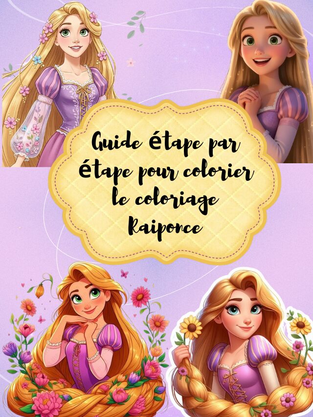 Guide étape par étape pour colorier le coloriage Raiponce