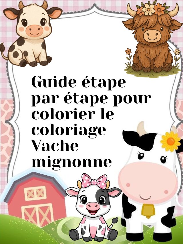 Guide étape par étape pour colorier le coloriage Vache mignonne