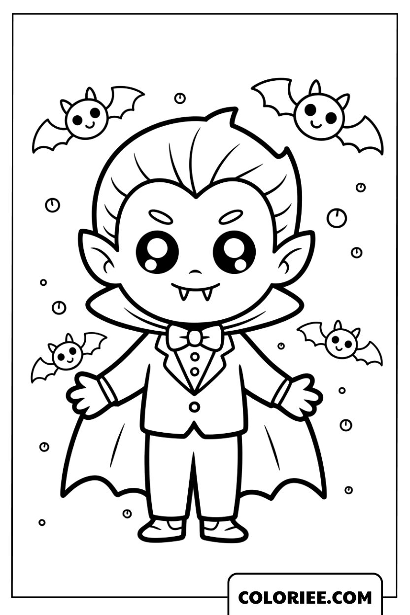 Jeune Vampire Élégant sous la Lune d’Halloween