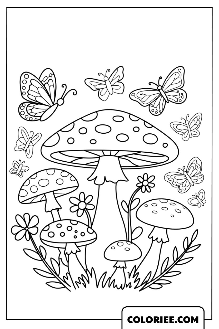 La Forêt de Champignons et ses Papillons Magiques