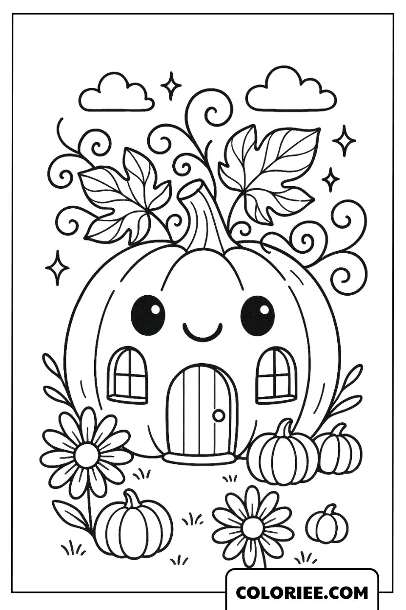 La Maison Citrouille Adorable au Jardin Enchanté