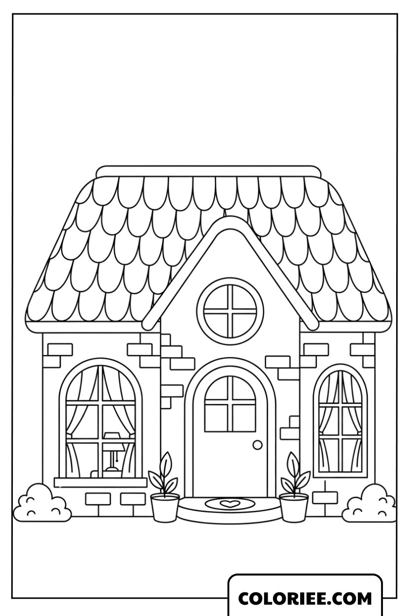 La Maison au Toit Arrondi et au Chemin Fleuri