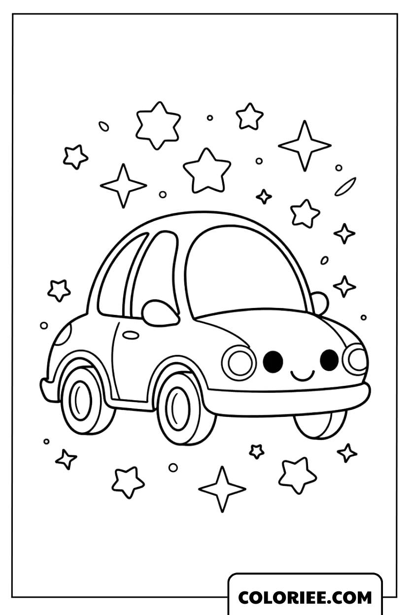 La Petite Voiture sous le Ciel Étoilé