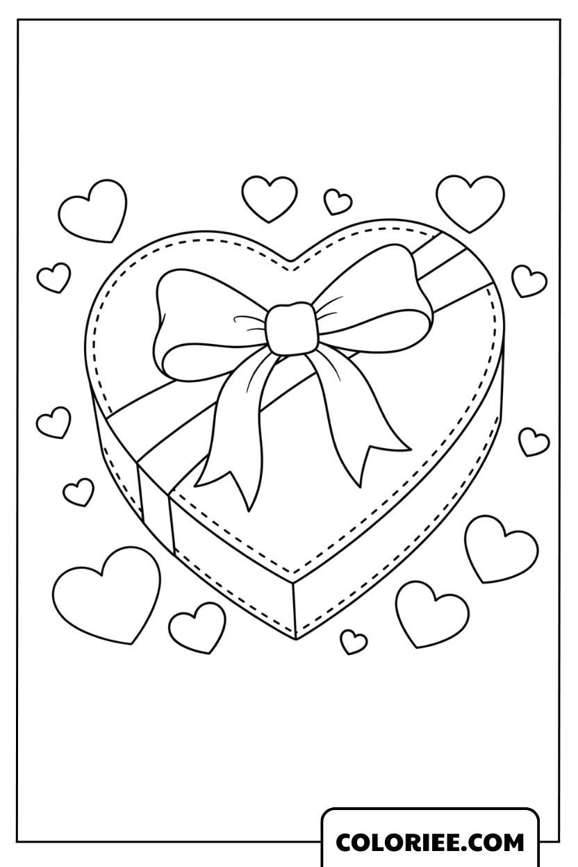La boîte-cadeau en forme de cœur remplie d’amour