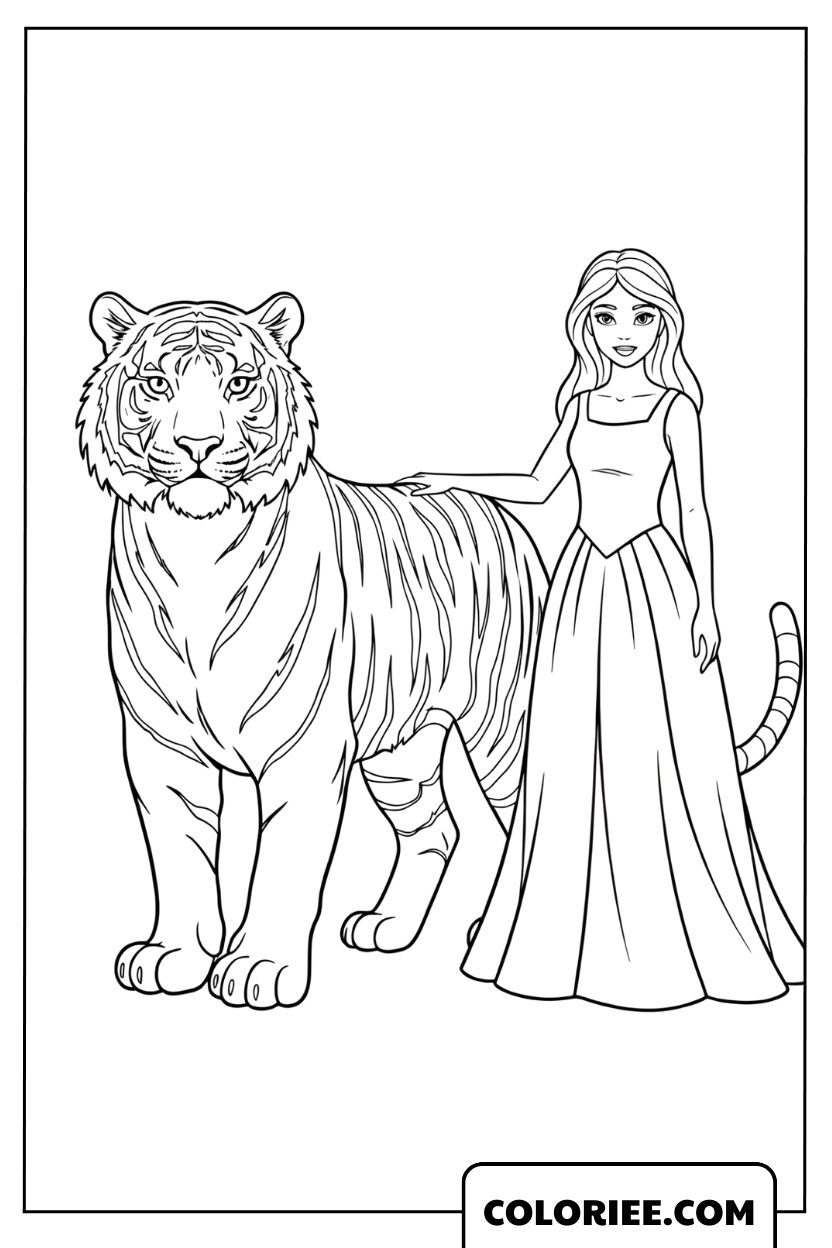 La princesse et le tigre majestueux