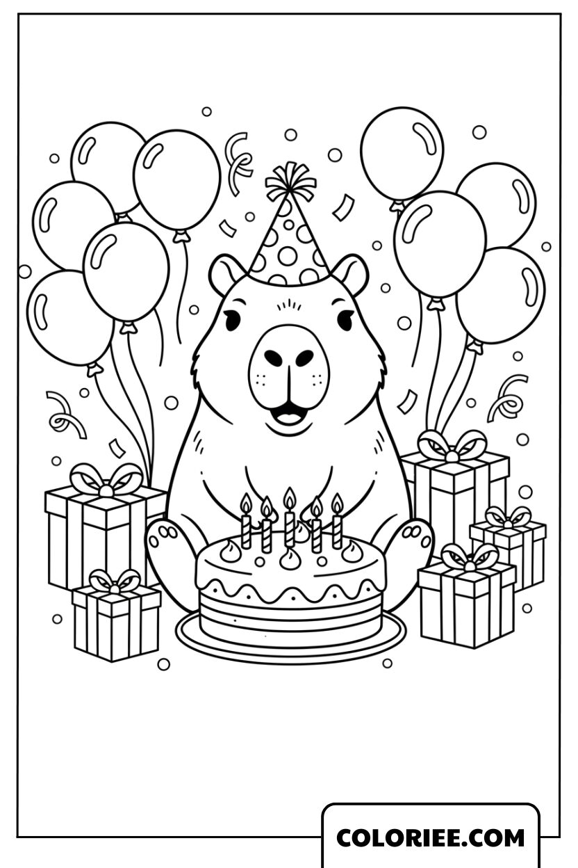 L’anniversaire festif du capybara